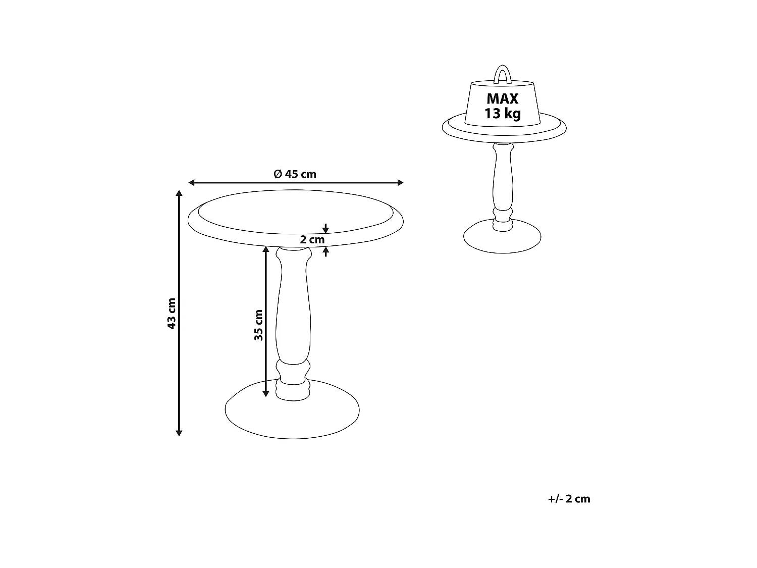 Table d'appoint JAMBIA Bois de manguier Blanc cassé