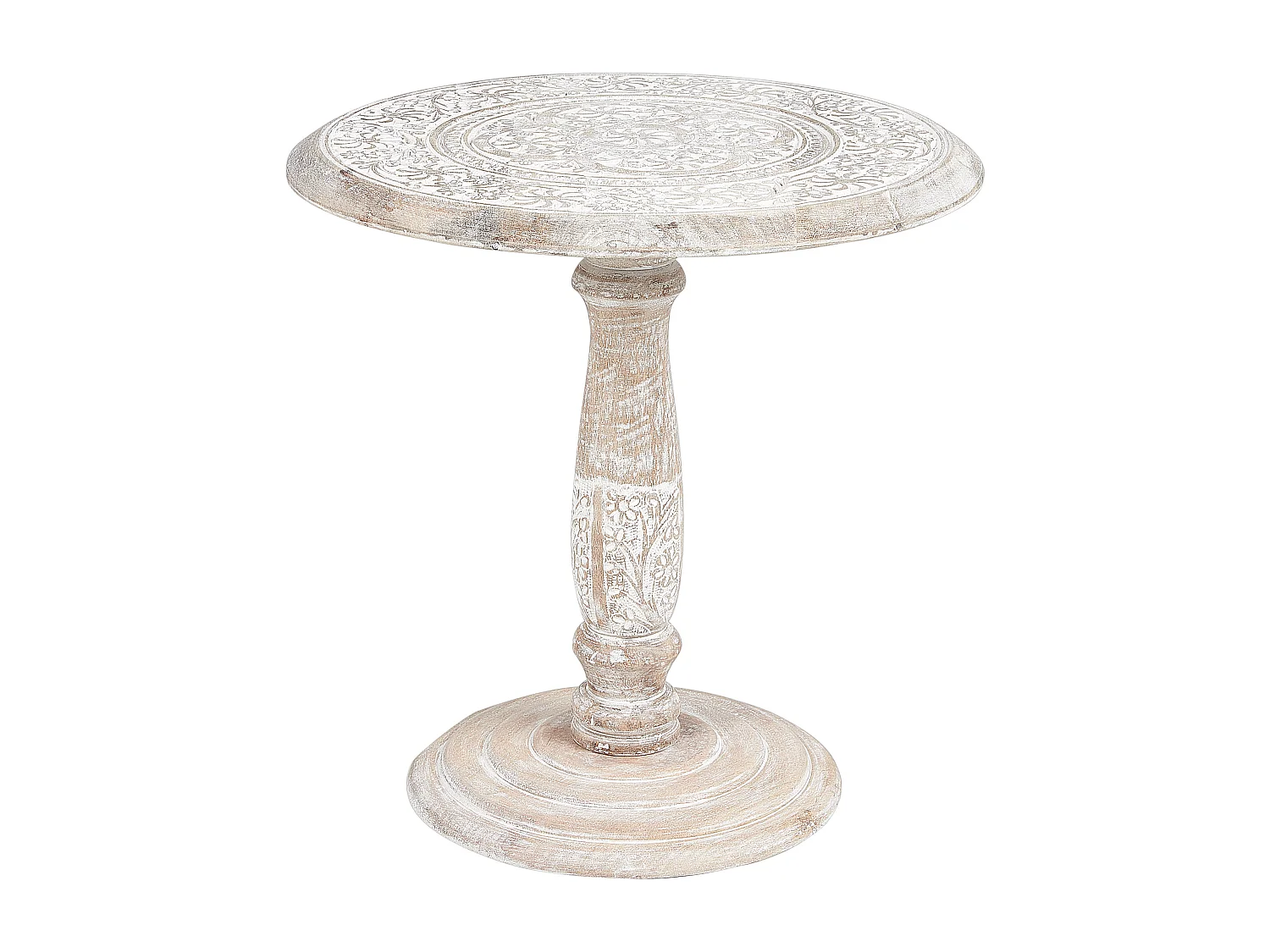 Table d'appoint JAMBIA Bois de manguier Blanc cassé
