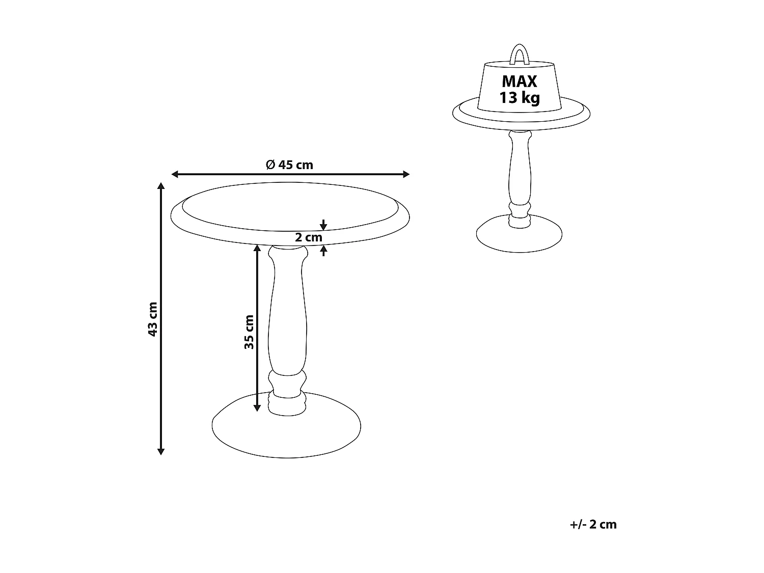 Table d'appoint JAMBIA Bois de manguier Blanc cassé