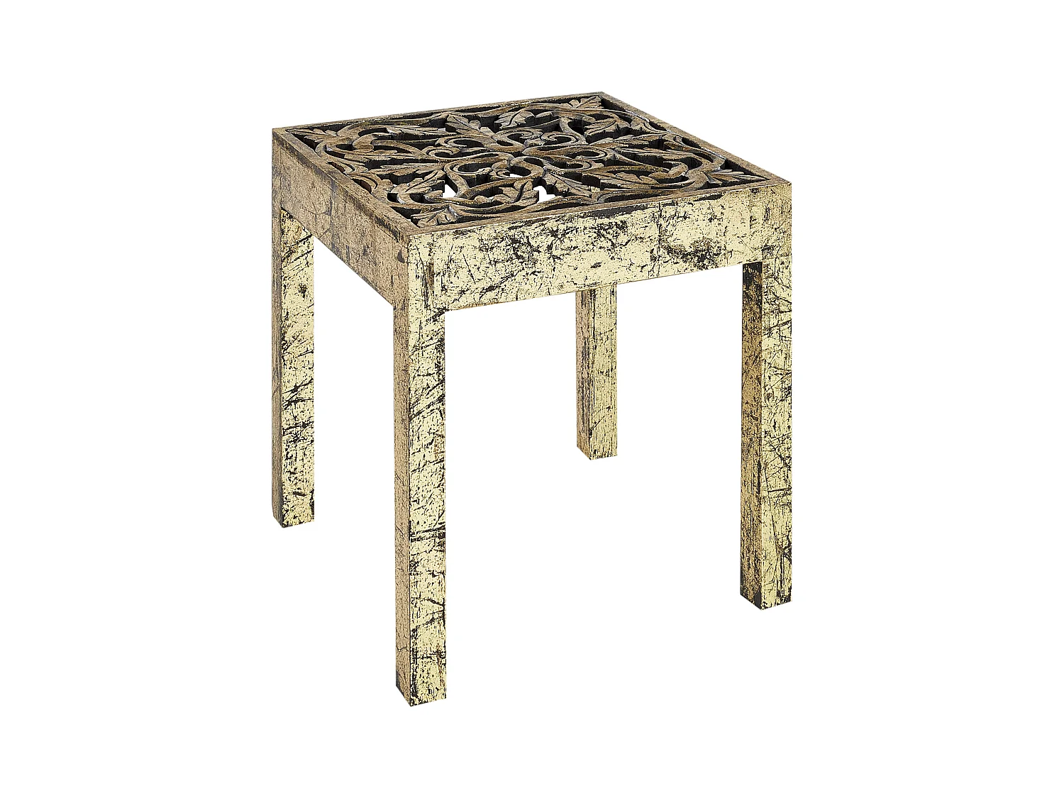 Stolik pomocniczy PALASI Drewno mango Złoty