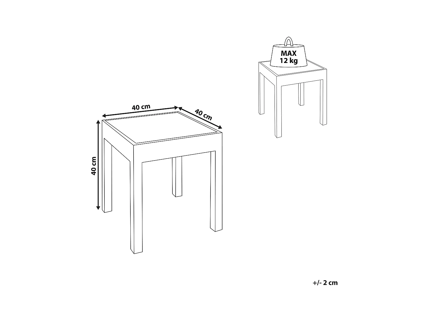 Stolik pomocniczy PALASI Drewno mango Złoty