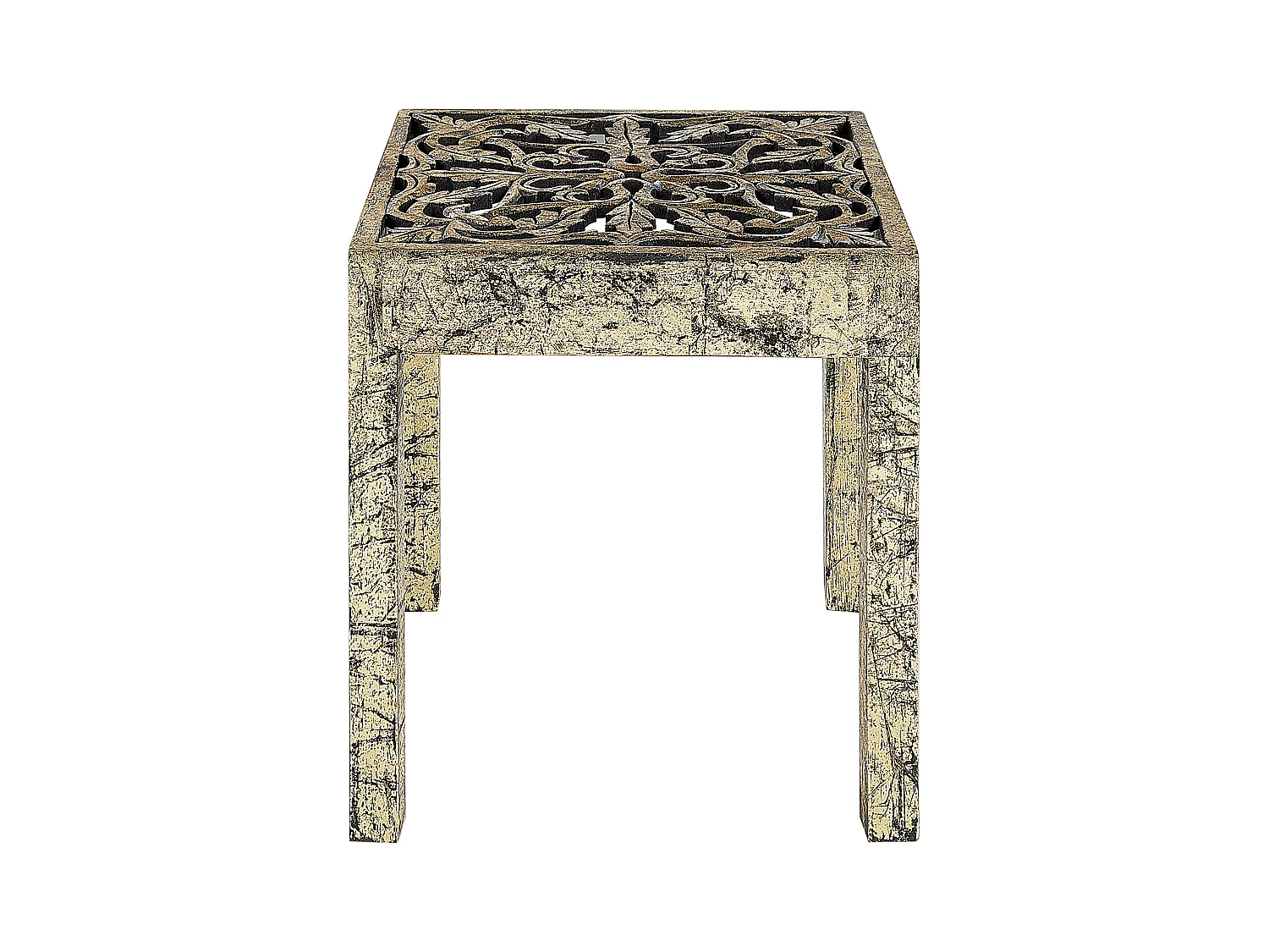 Stolik pomocniczy PALASI Drewno mango Złoty