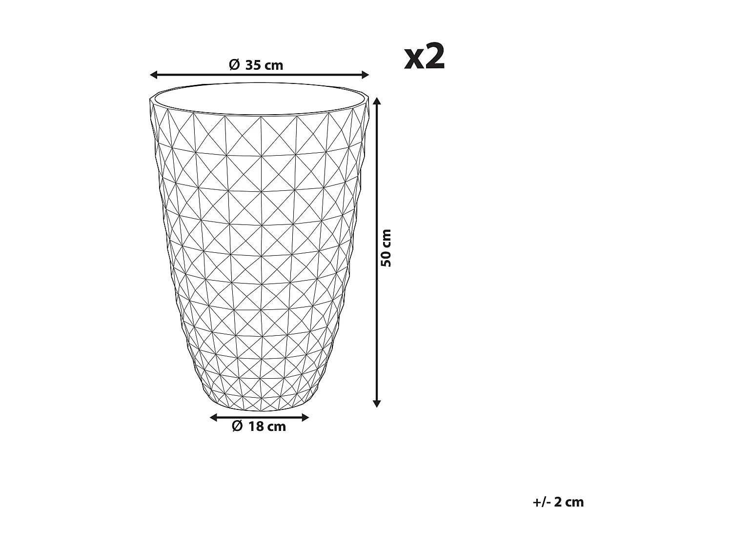 Bloempot set van 2 marineblauw ⌀ 35 cm FERIZA