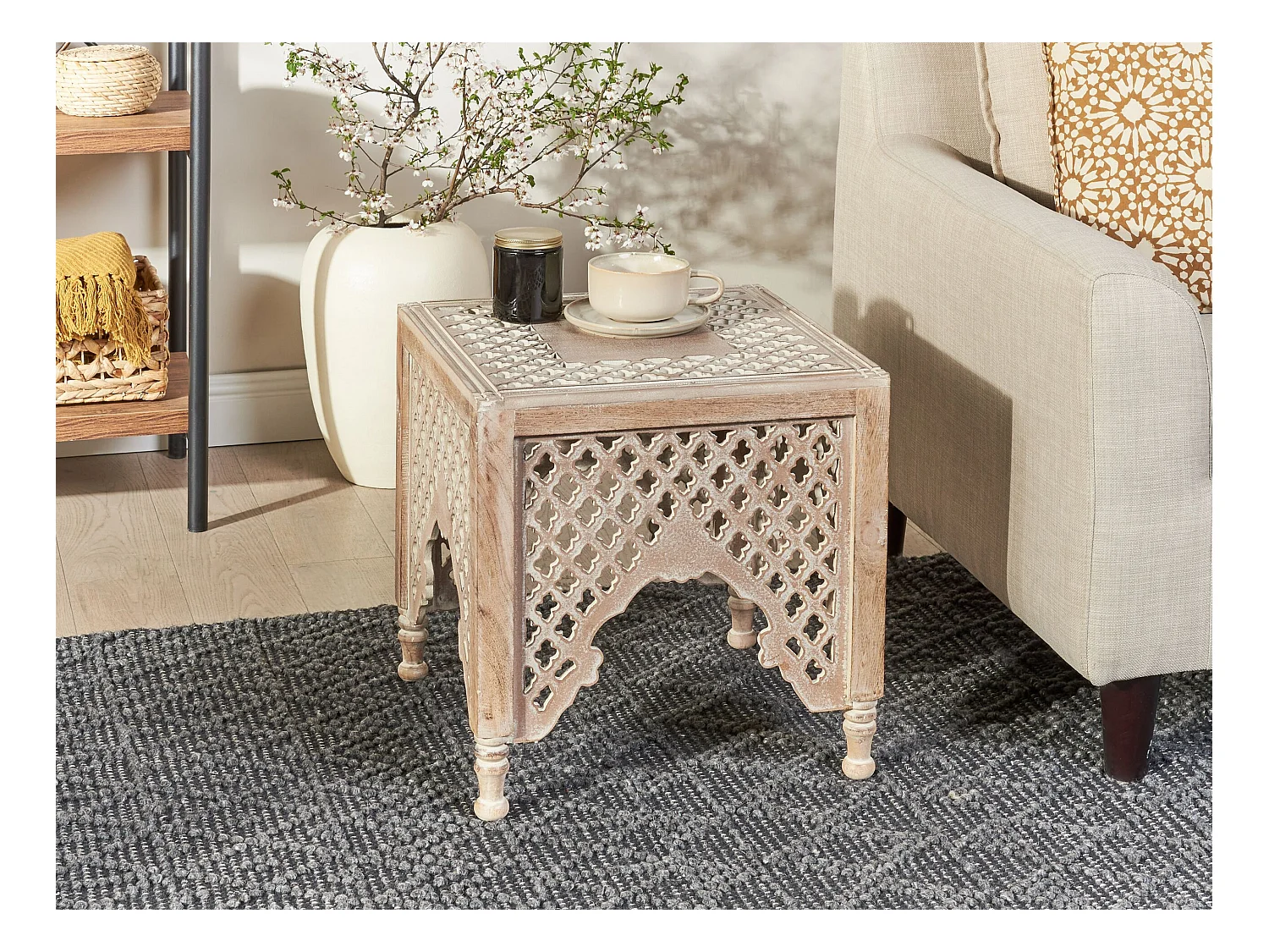 Table d'appoint KADMA Bois de manguier Marron clair