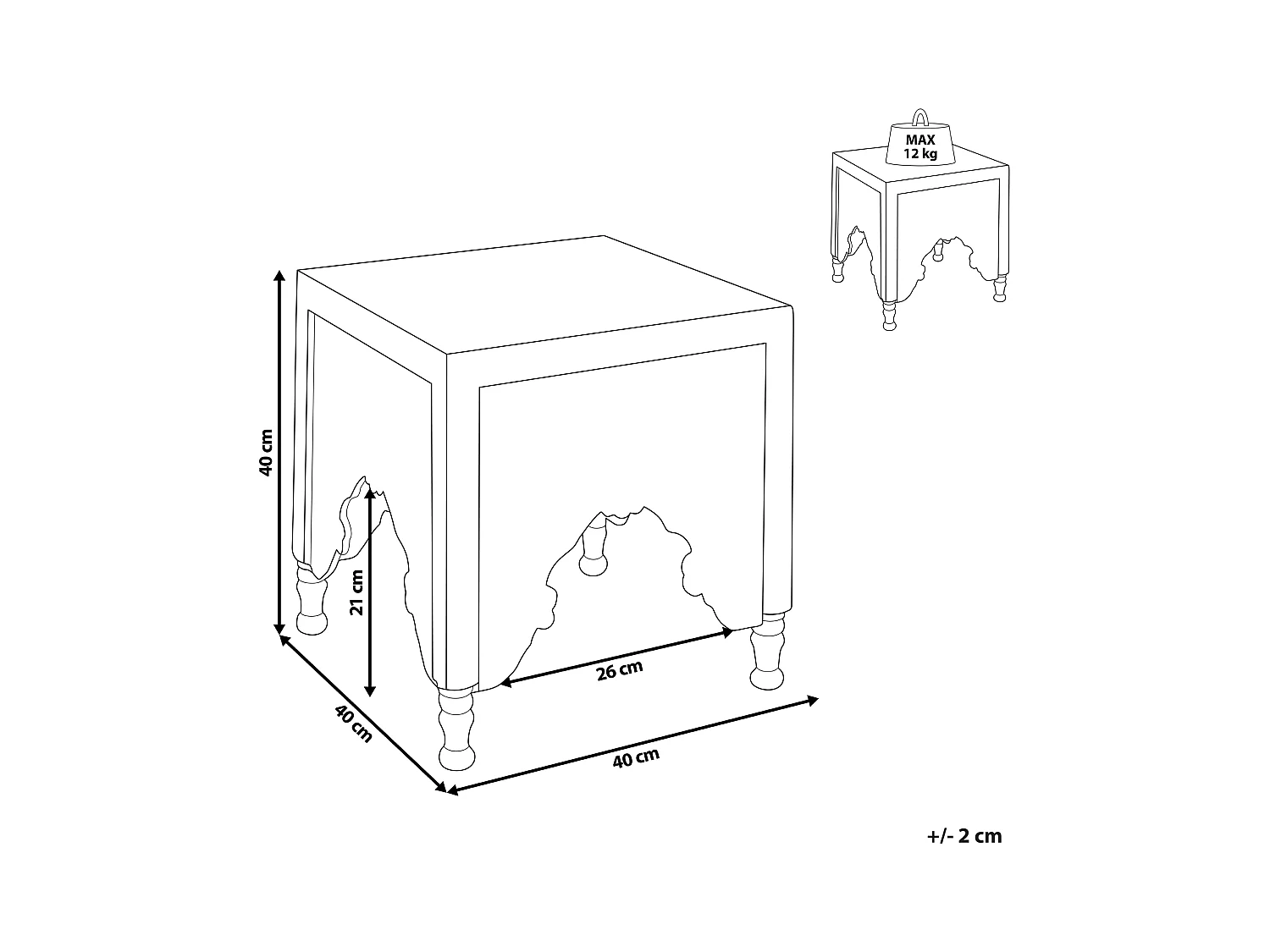 Table d'appoint KADMA Bois de manguier Marron clair
