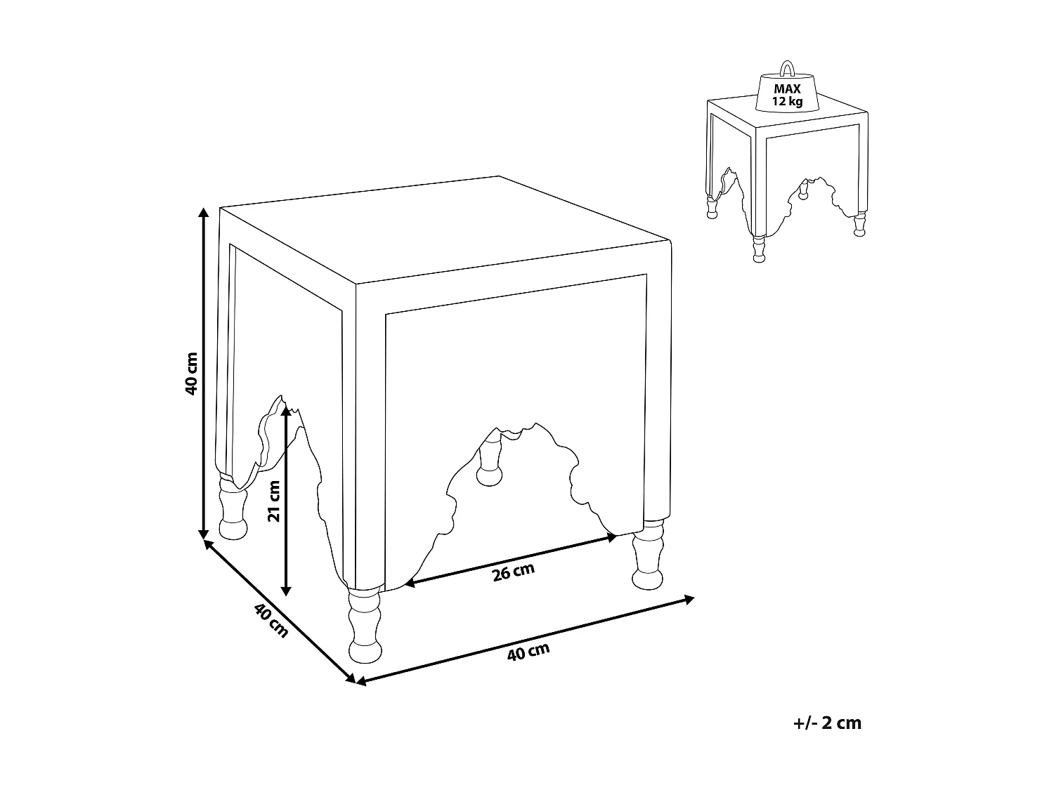 Table d\'appoint KADMA Bois de manguier Marron clair