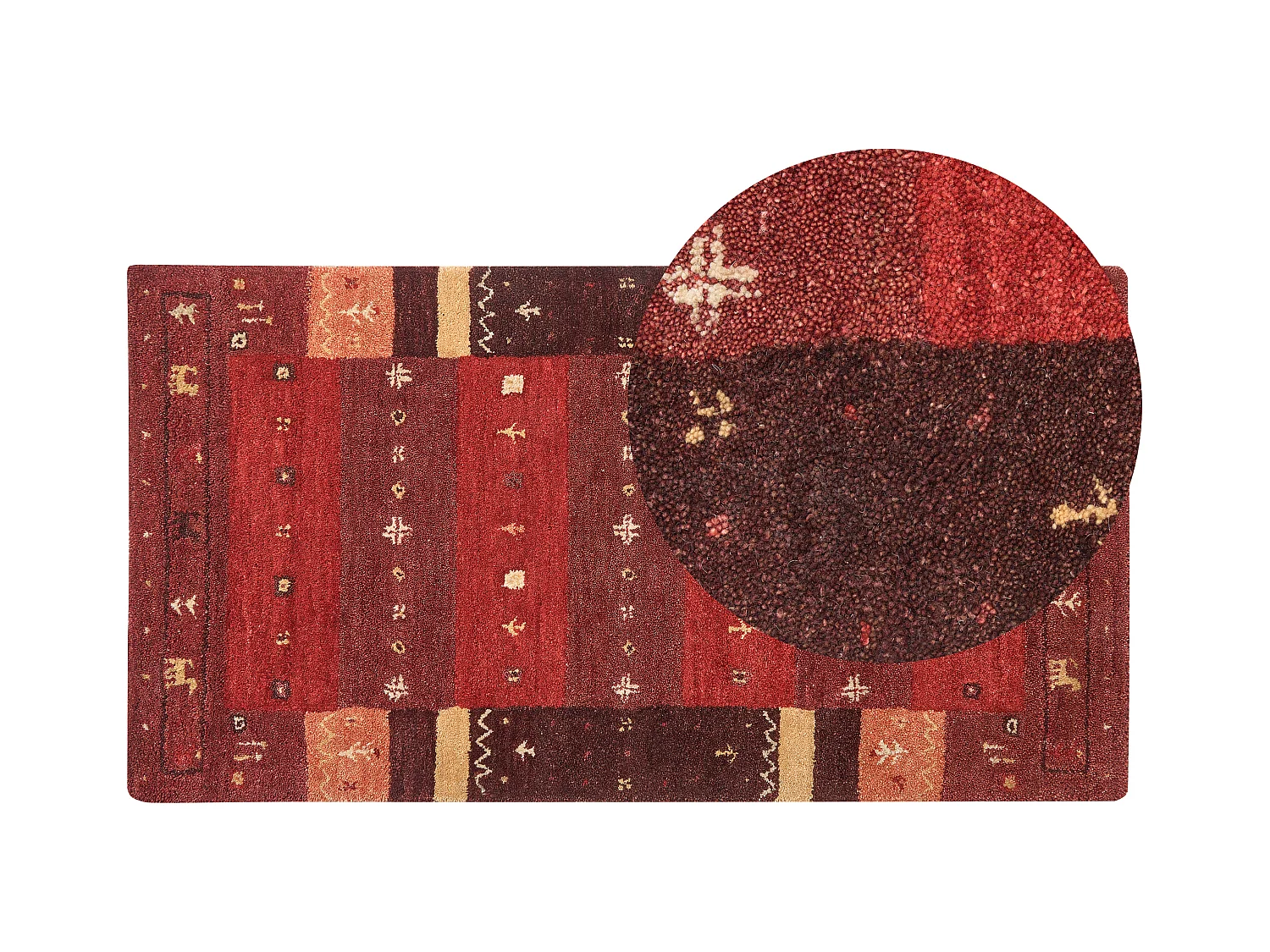 Vloerkleed gabbeh rood 80 x 150 cm SINANLI