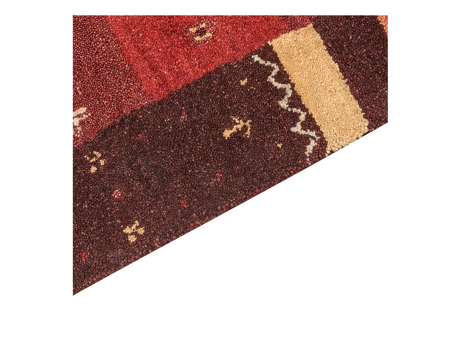 Gabbeh Teppich rot dunkelrot 80 x 150 cm Hochflor mit Muster weich handgetuftet Sinanli