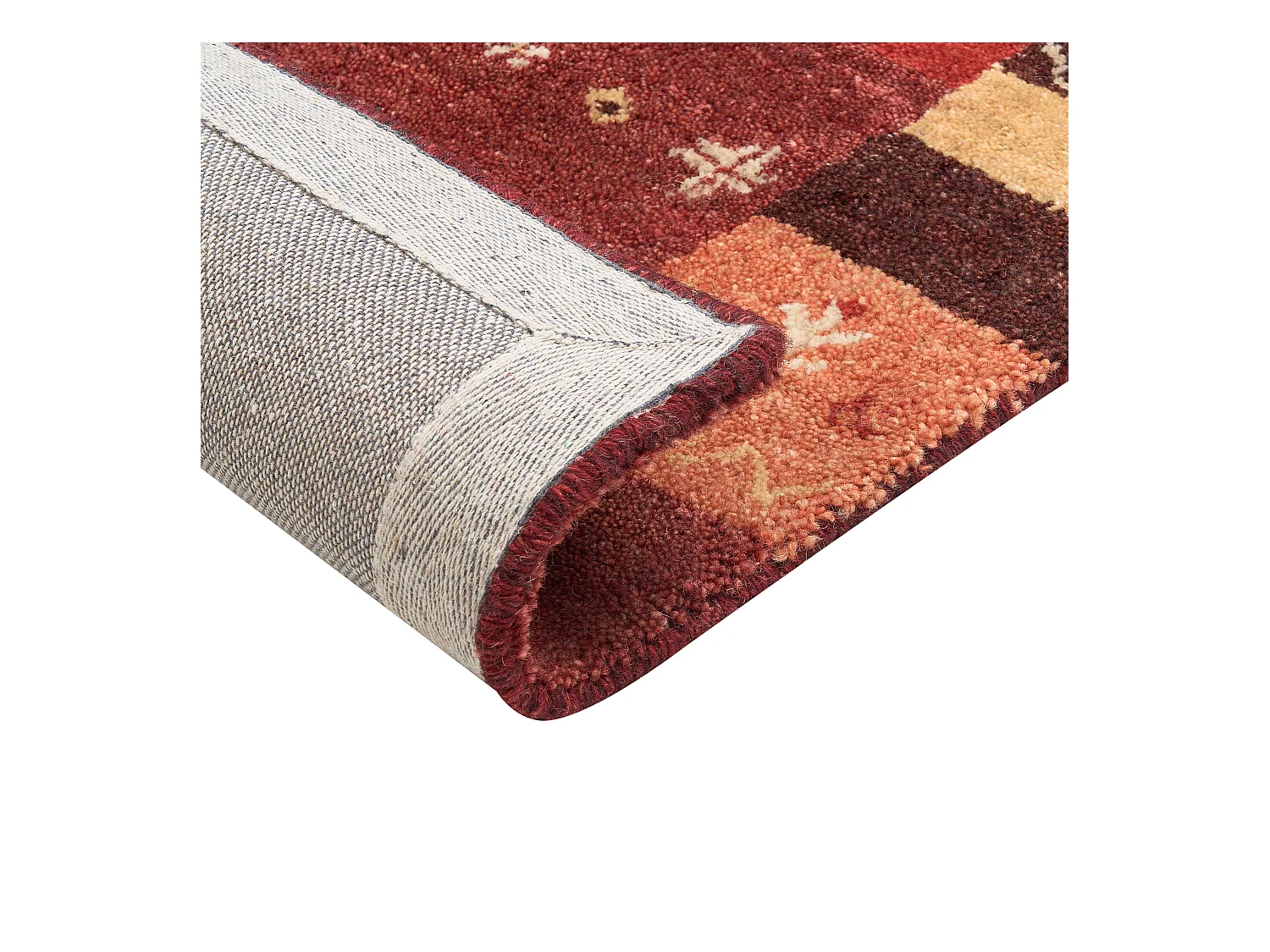 Gabbeh Teppich rot dunkelrot 80 x 150 cm Hochflor mit Muster weich handgetuftet Sinanli