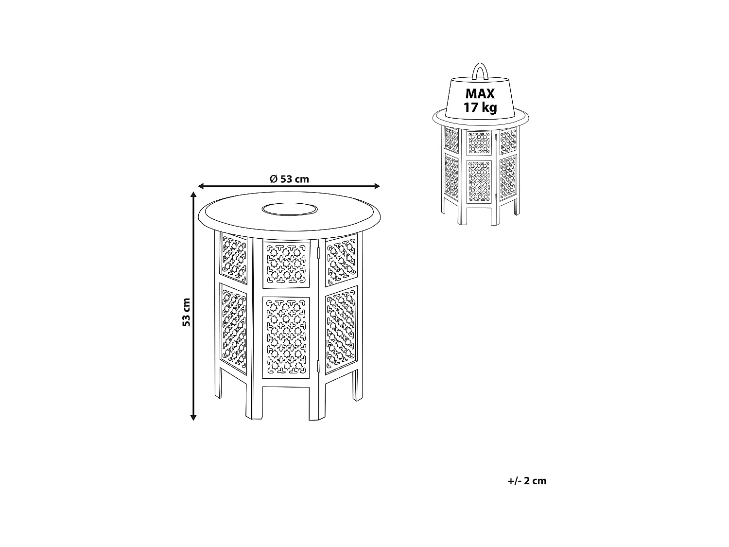 Table d'appoint SANTRA Bois de manguier Marron clair