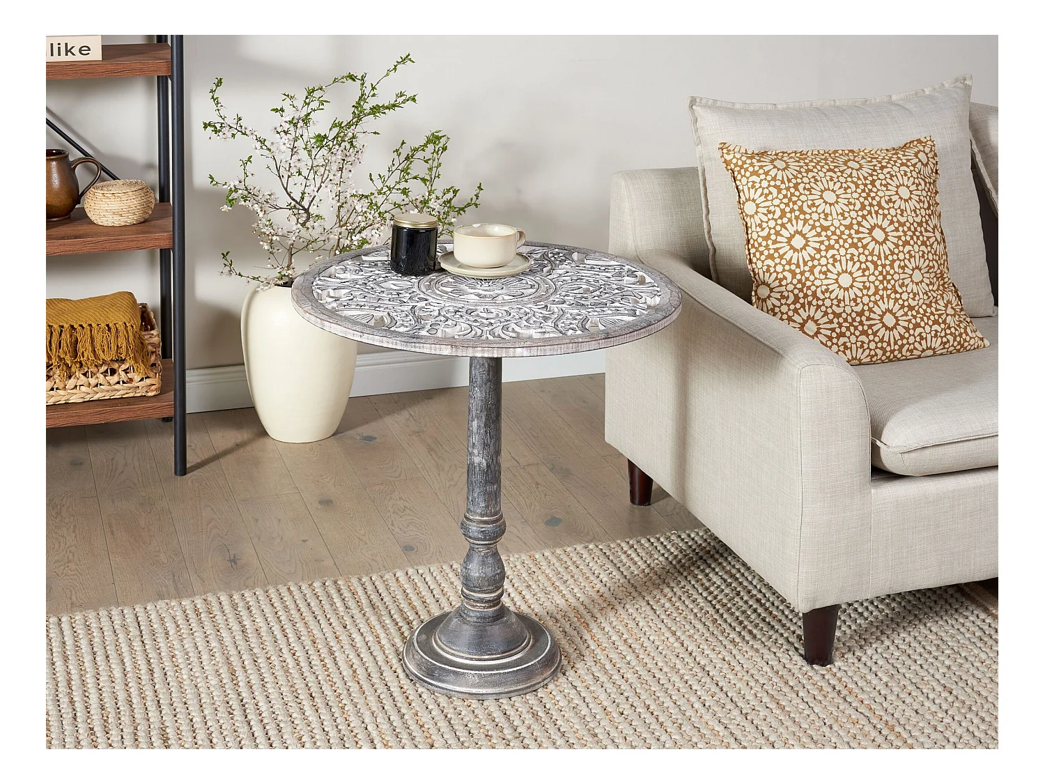 Table d'appoint NAPARA Bois de manguier Gris