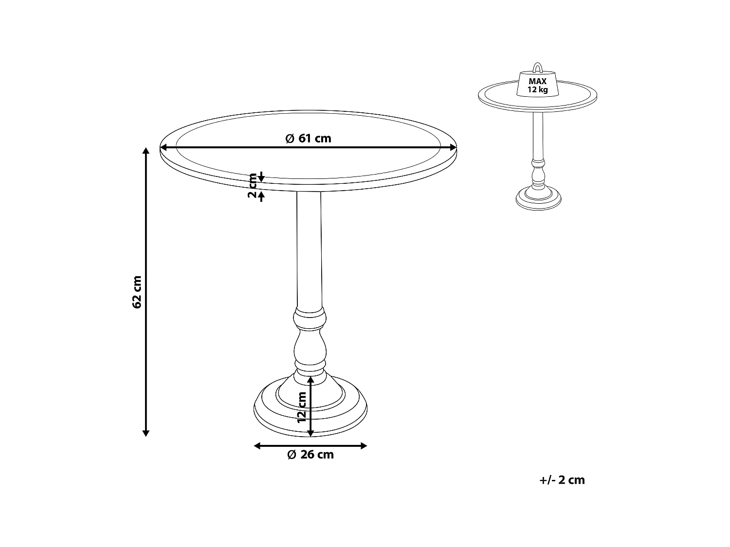 Table d'appoint NAPARA Bois de manguier Gris