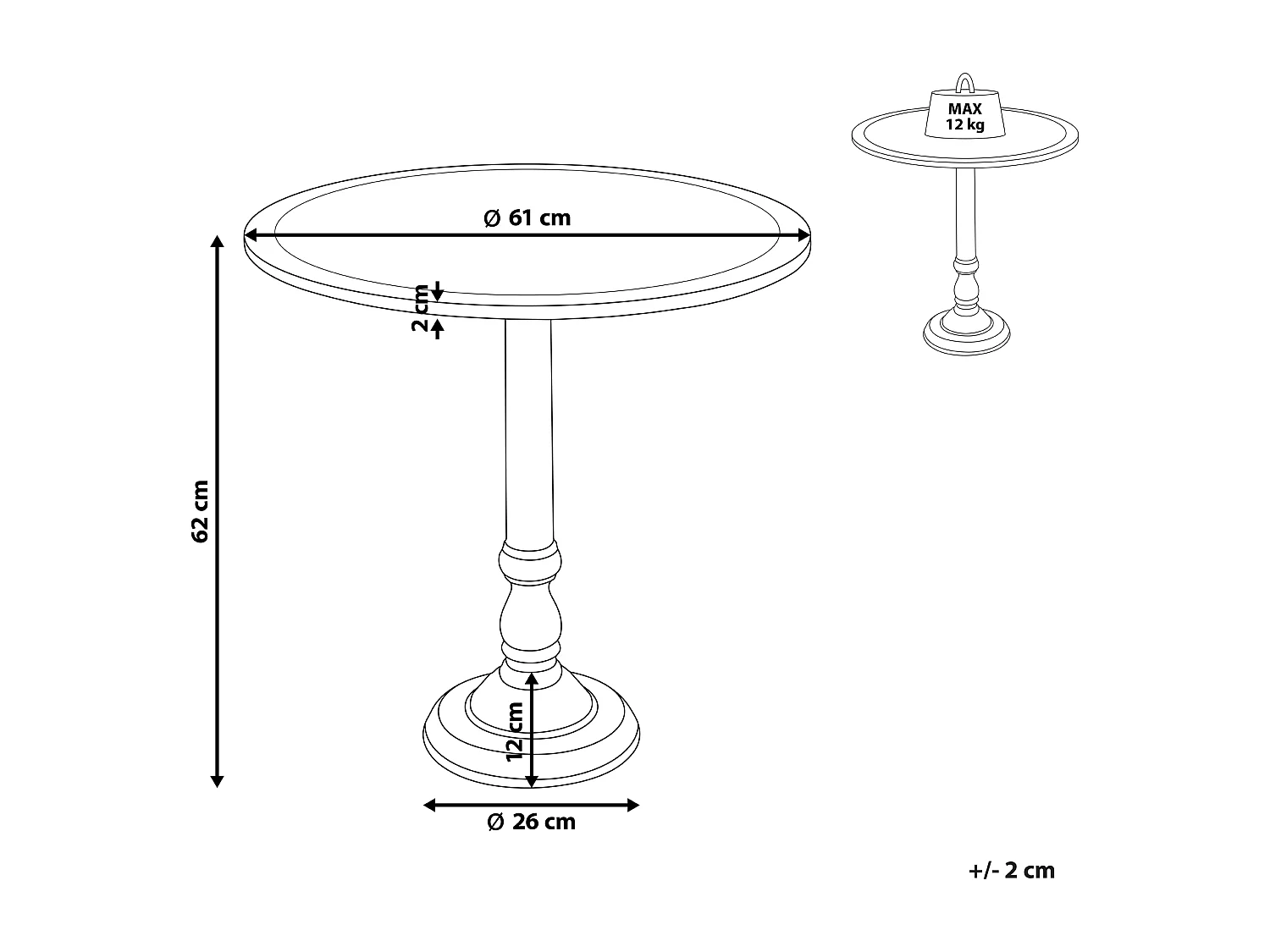 Table d\'appoint NAPARA Bois de manguier Gris