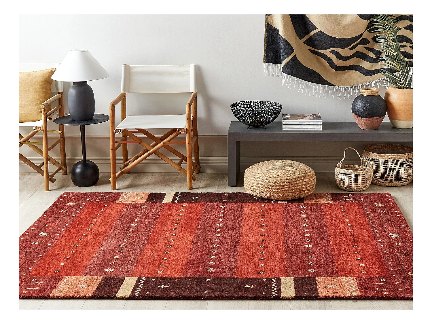 Vloerkleed gabbeh rood 160 x 230 cm SINANLI