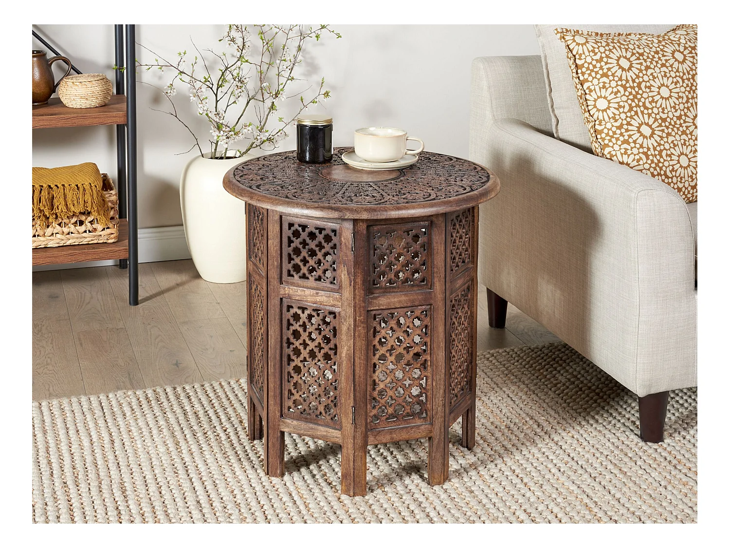 Mesa auxiliar KUMALI Madera de mango Marrón