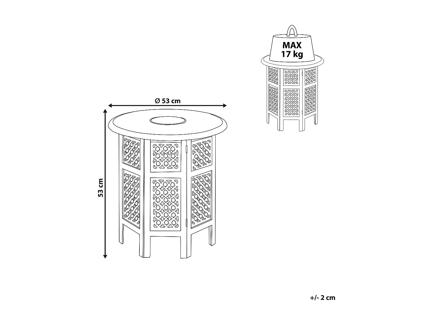 Mesa auxiliar KUMALI Madera de mango Marrón