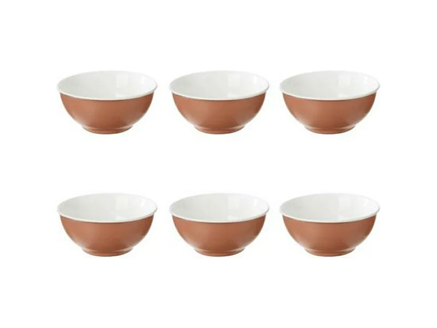 Lot de 6 Bols en Porcelaine "Nature" 52cl Terracotta