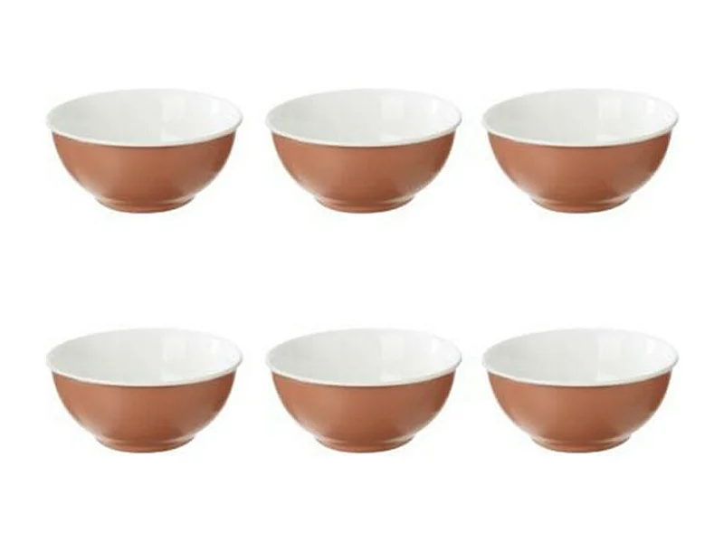 Lot de 6 Bols en Porcelaine "Nature" 52cl Terracotta