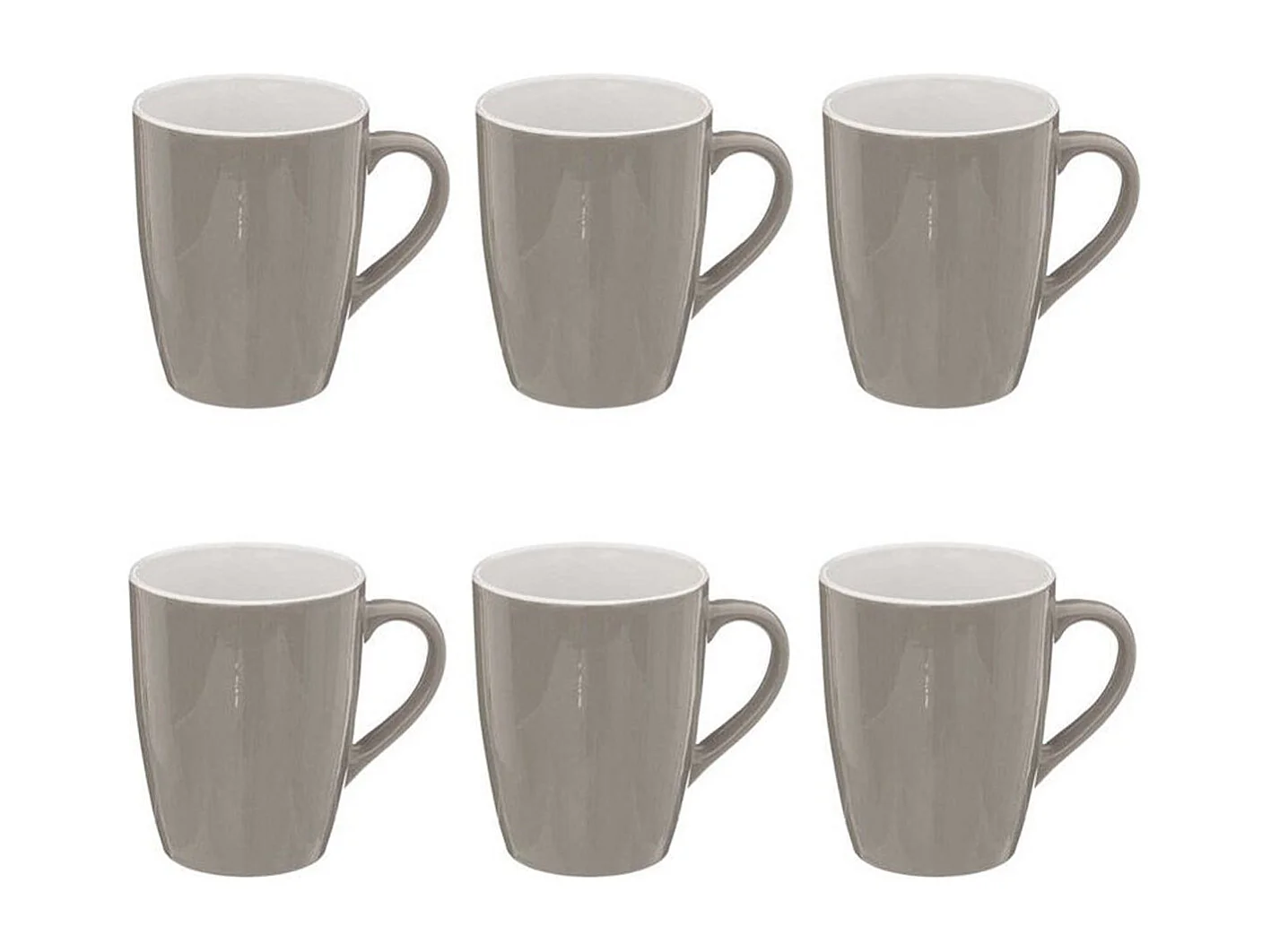 Lot de 6 Mugs "Colorama" 38cl Gris