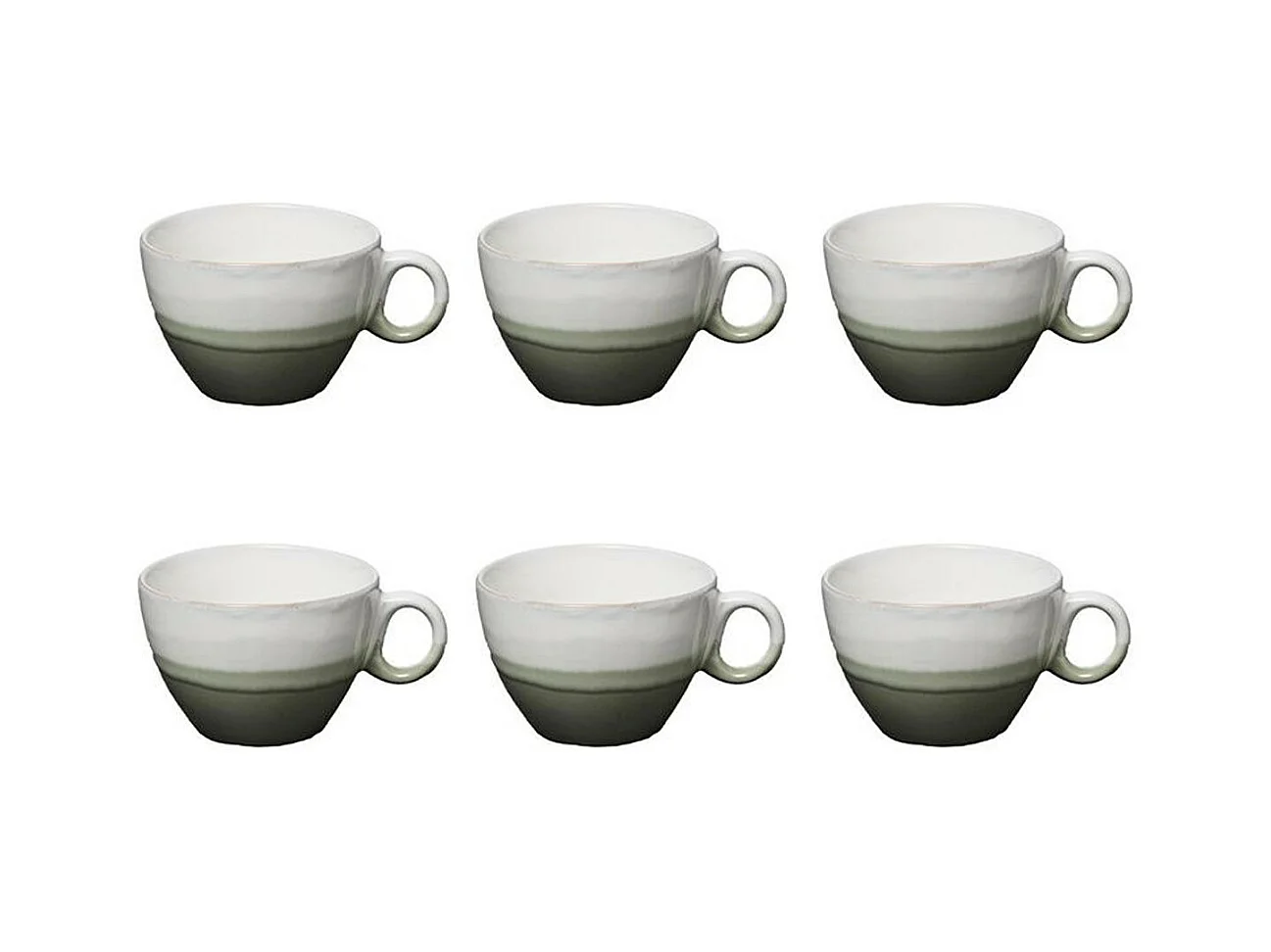 Lot de 6 Tasses "Green Harmony" 38cl Vert