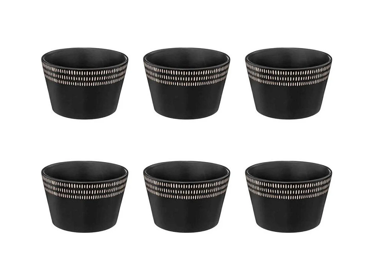 Lot de 6 Bols Ronds "Ethnikaa" 57cl Noir