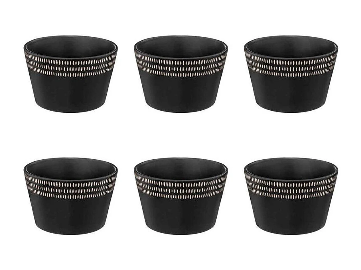 Lot de 6 Bols Ronds "Ethnikaa" 57cl Noir