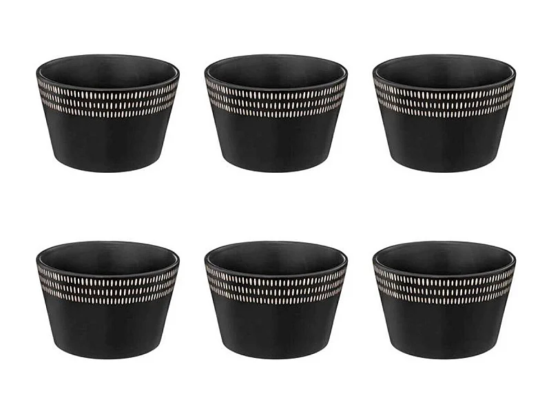 Lot de 6 Bols Ronds "Ethnikaa" 57cl Noir