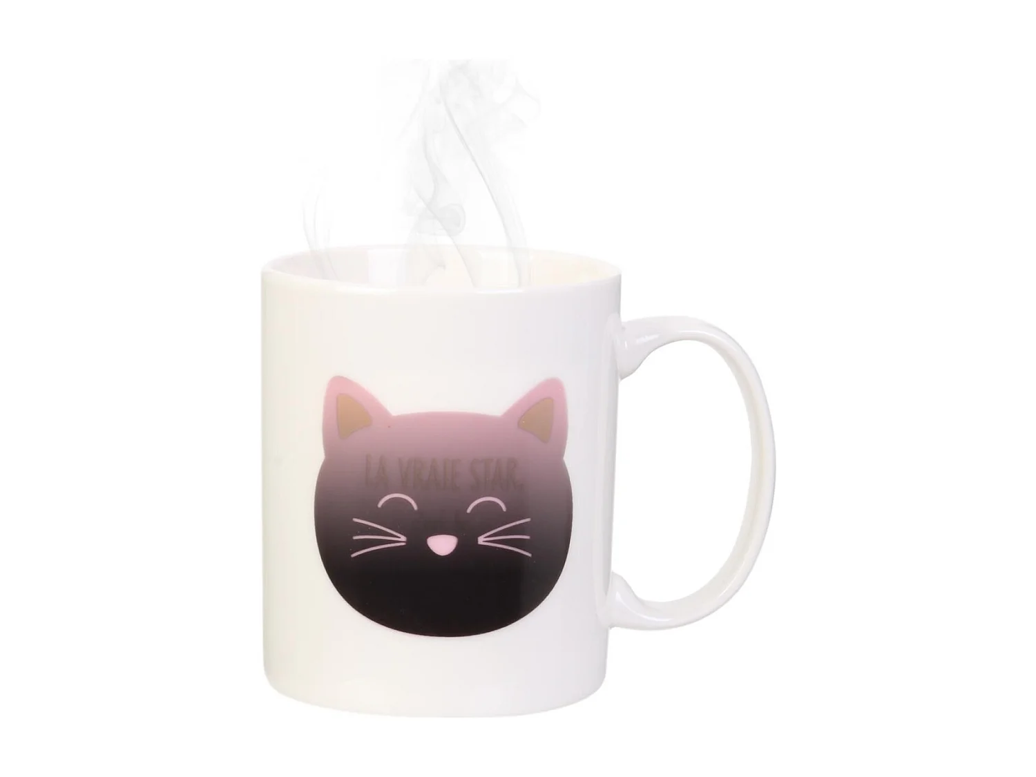 Mug Magique en Céramique "Chat" 35cl Blanc