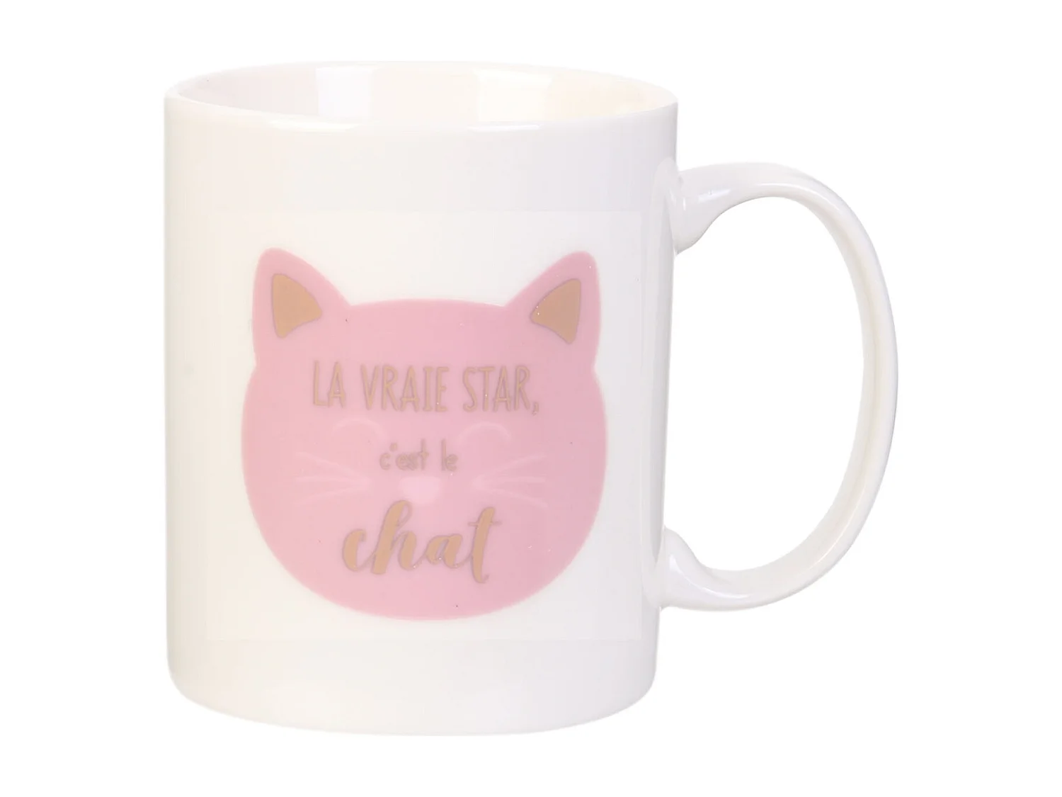 Mug Thermique Chat 30cl Noir, Rose