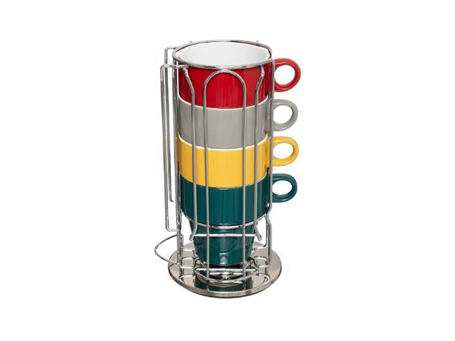 Lot de 4 Mugs & Porte Capsules "Rack" 26cl Multicolore