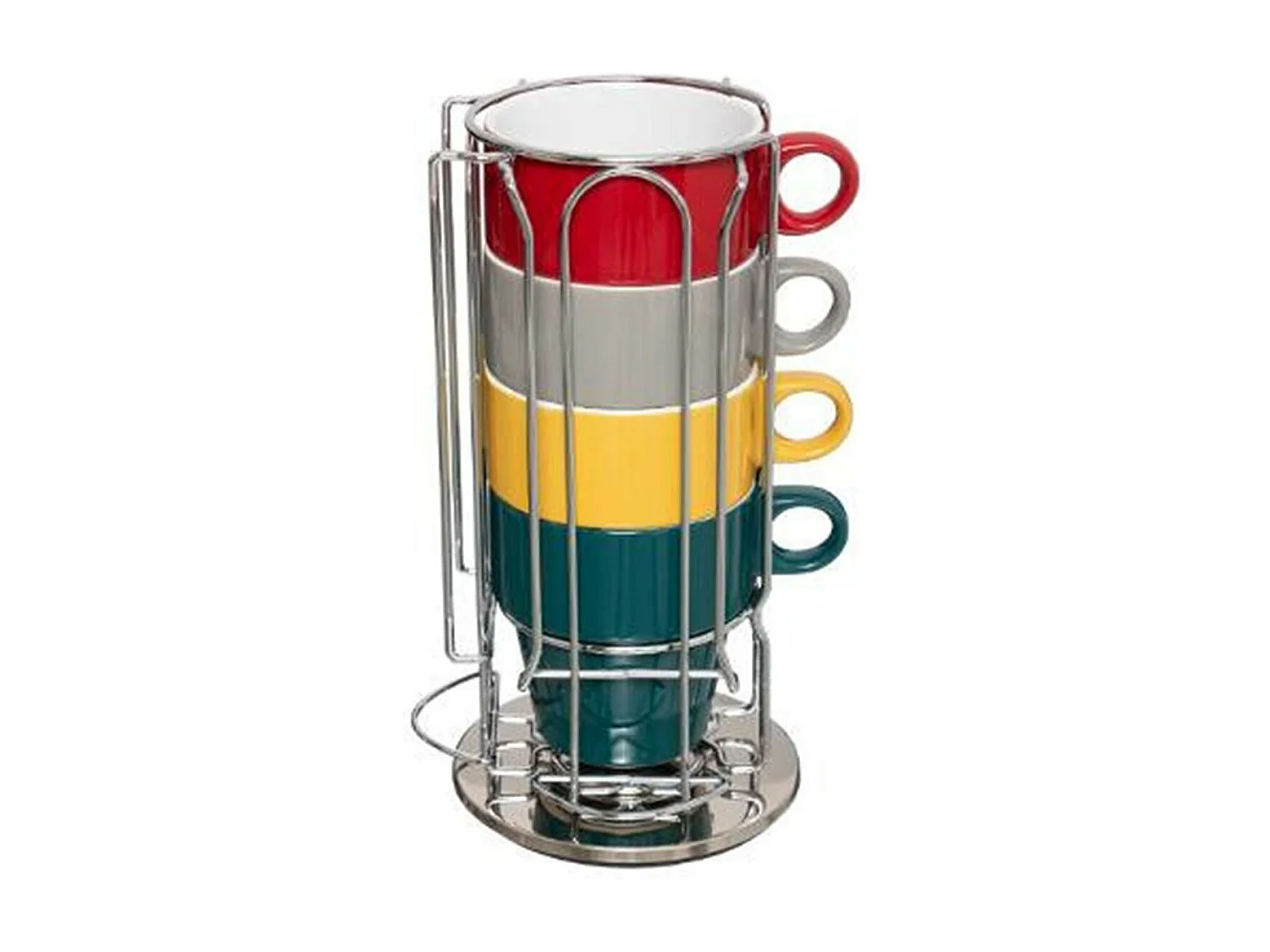 Lot de 4 Mugs & Porte Capsules "Rack" 26cl Multicolore