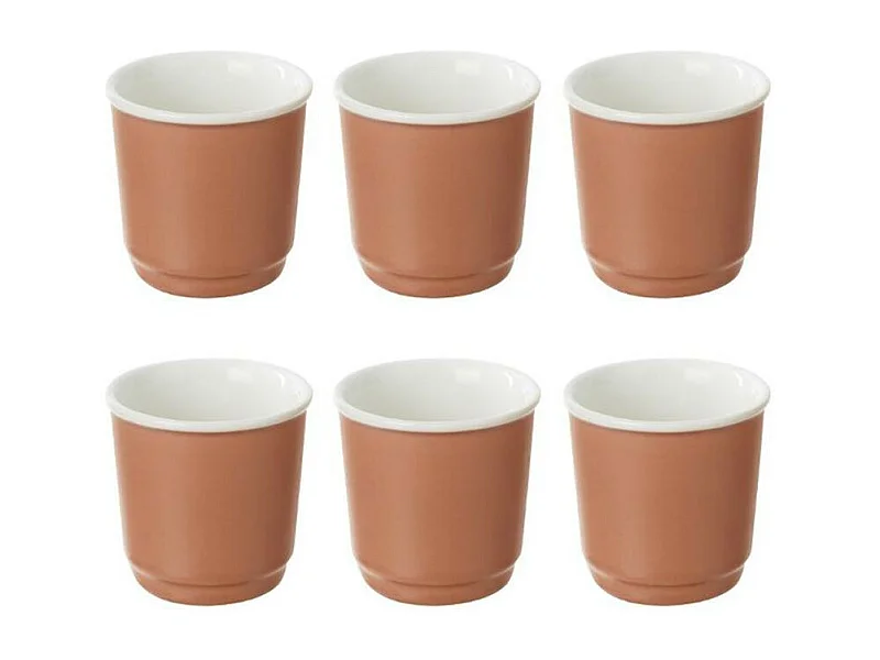 Lot de 6 Tasses à Café "Nature" 9cl Terracotta