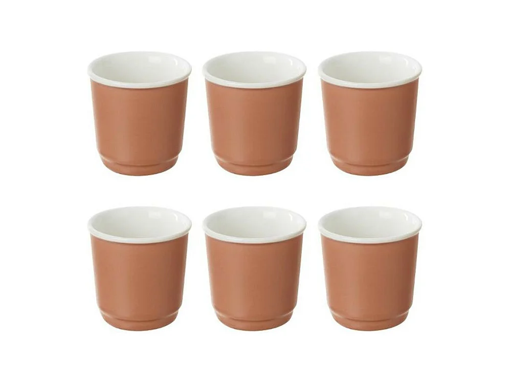 Lot de 6 Tasses à Café "Nature" 9cl Terracotta