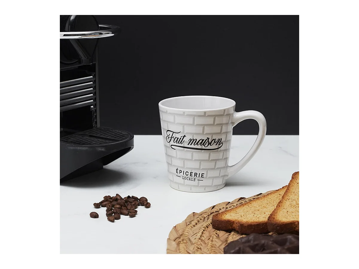 Lot de 6 Mugs en Porcelaine "Brooklyn" 30cl Blanc