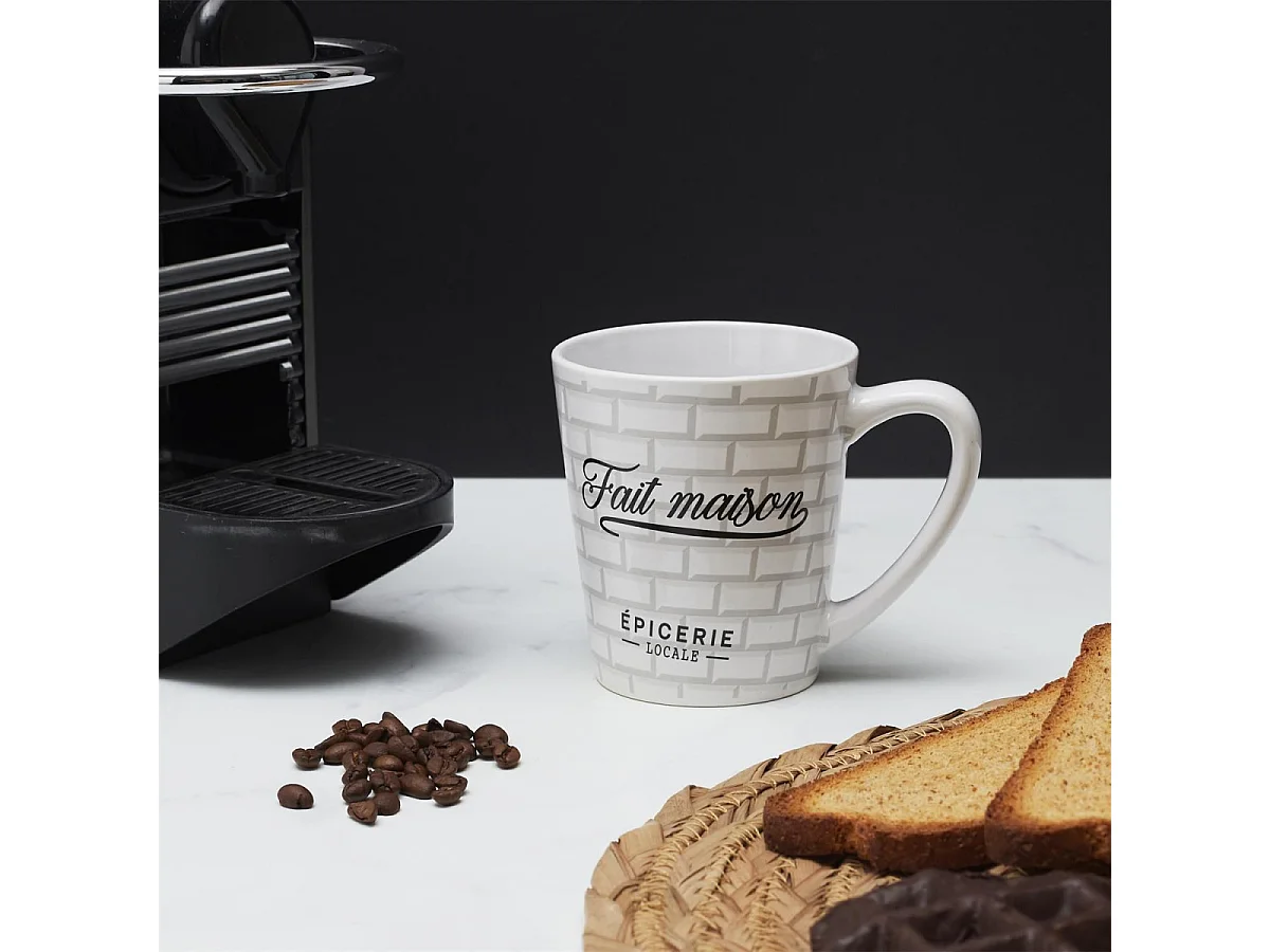 Lot de 6 Mugs en Porcelaine "Brooklyn" 30cl Blanc