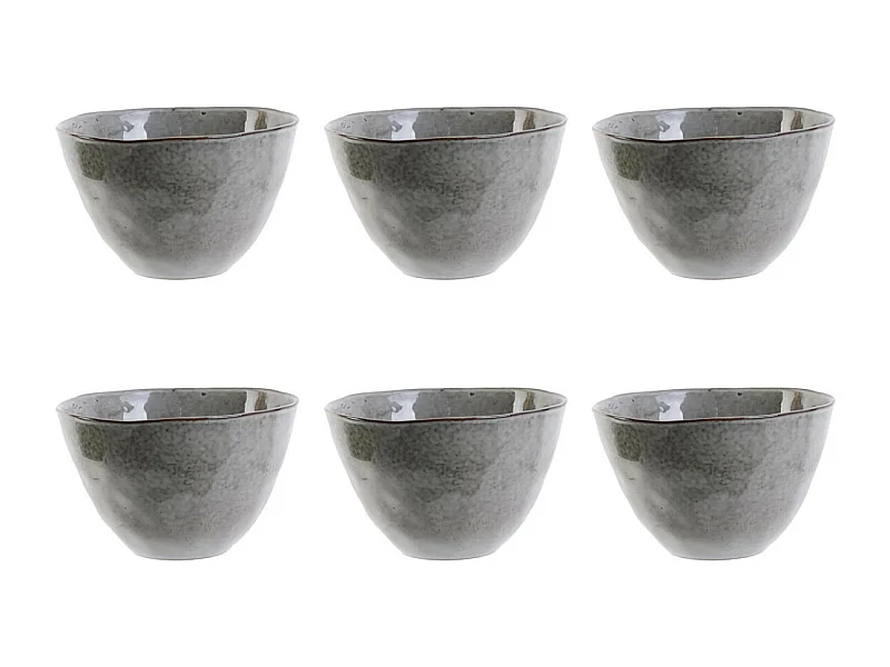 Lot de 6 Bols "Au Grès du Temps" 15cm Gris