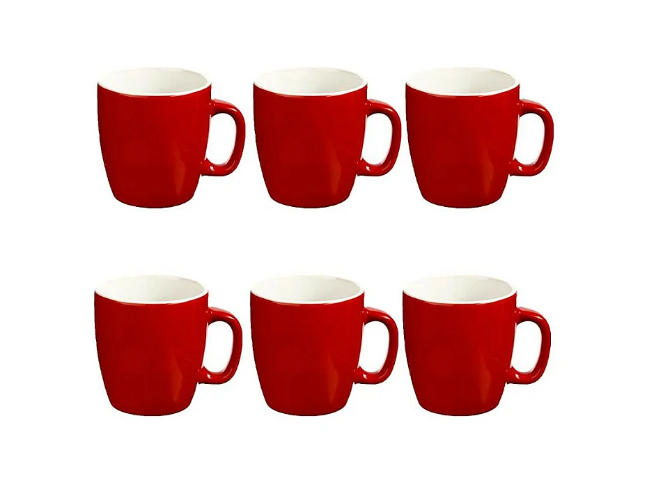 Lot de 6 Mugs "Colorama" 18cl Rouge