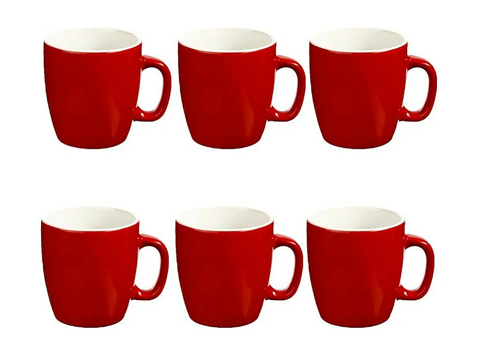 Lot de 6 Mugs "Colorama" 18cl Rouge