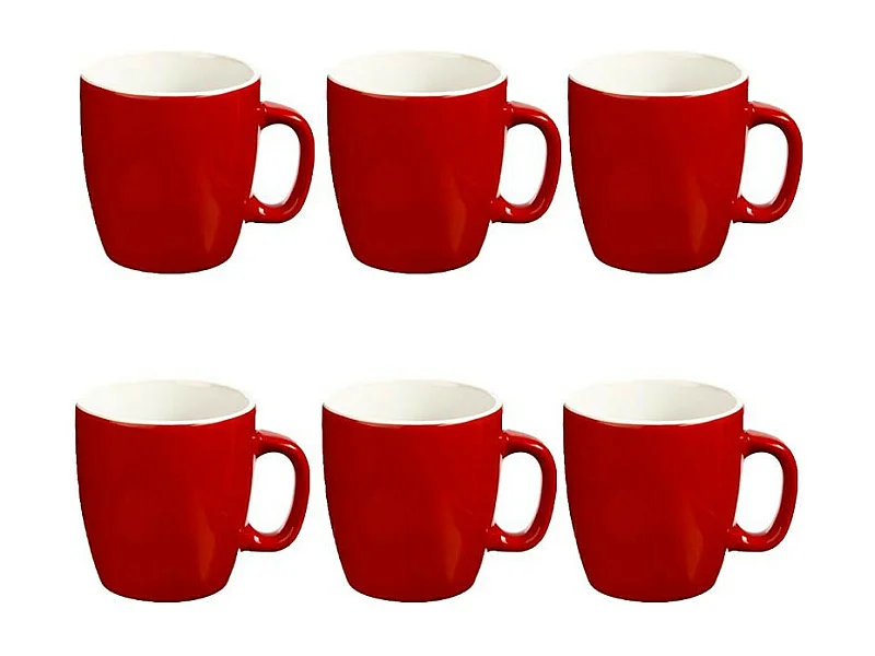 Lot de 6 Mugs "Colorama" 18cl Rouge