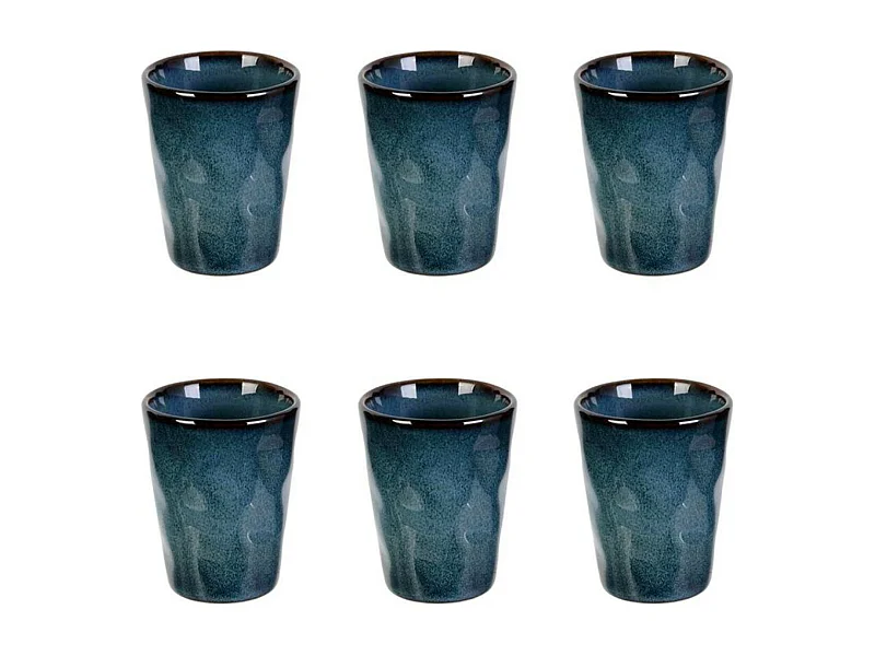 Lot de 6 Tasses "Au Grès du Temps" 7cm Bleu