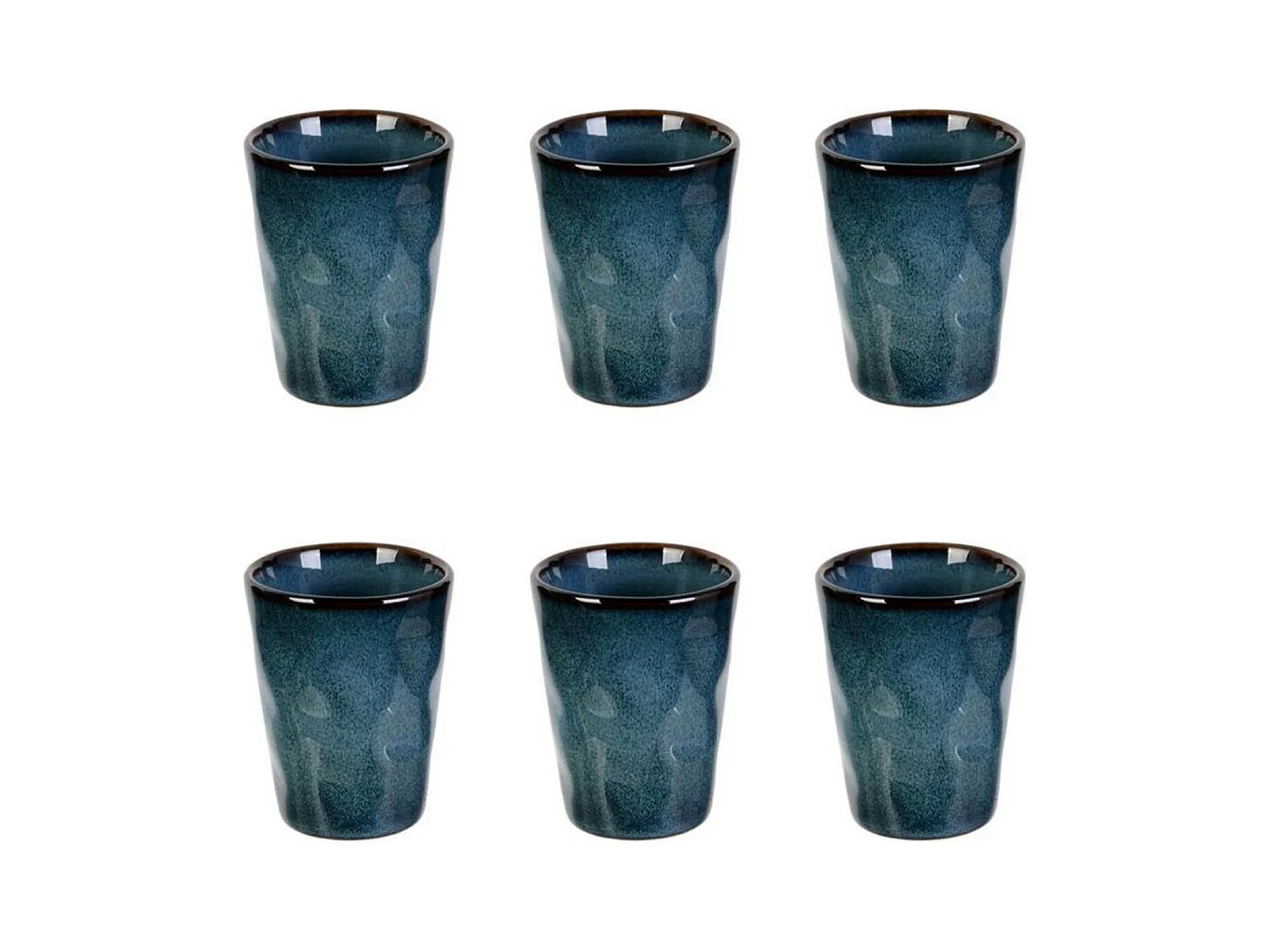 Lot de 6 Tasses "Au Grès du Temps" 7cm Bleu