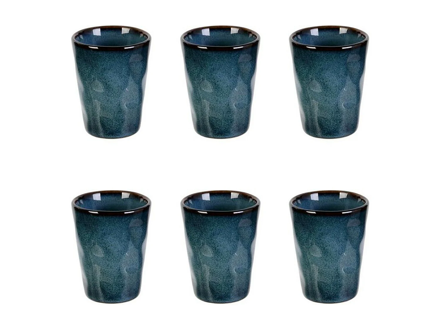 Lot de 6 Tasses "Au Grès du Temps" 7cm Bleu