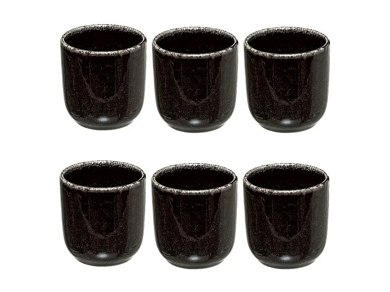 Lot de 6 Tasses à Café "Terre Inconnue" 10cl Noir