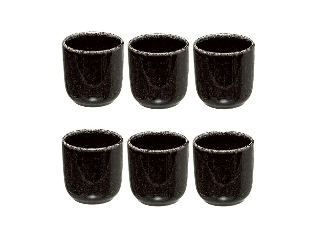 Lot de 6 Tasses à Café "Terre Inconnue" 10cl Noir