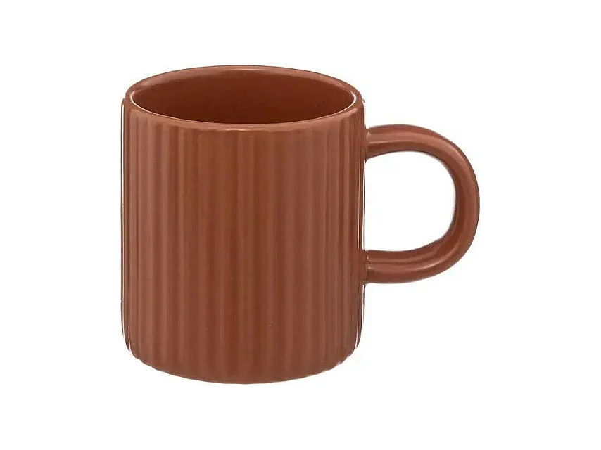 Lot de 6 Tasses à Café "Côtelé" 10cl Terracotta