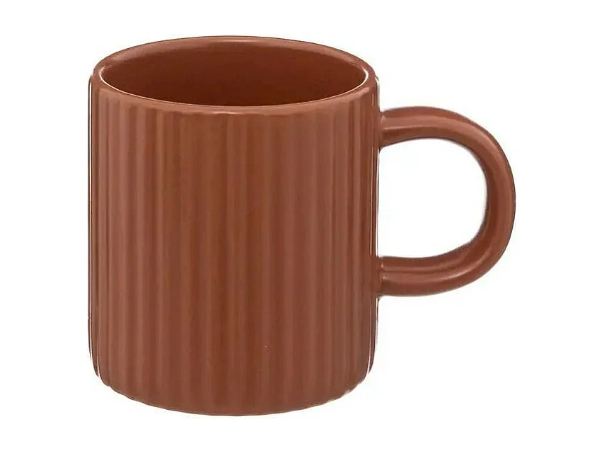 Lot de 6 Tasses à Café "Côtelé" 10cl Terracotta