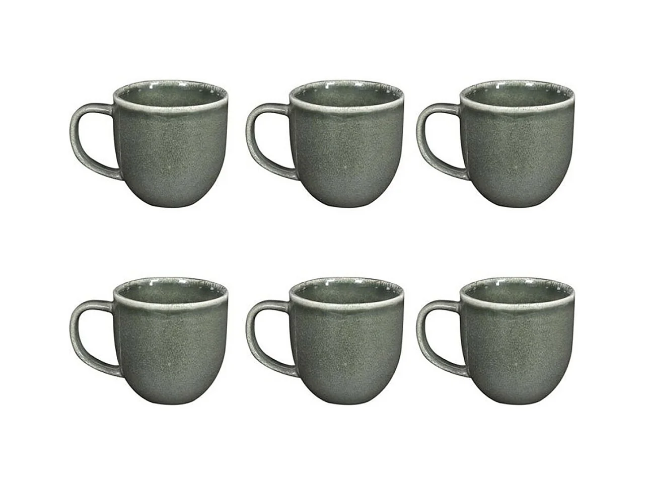 Lot de 6 Mugs en Céramique "Black Forest" 30cl Vert