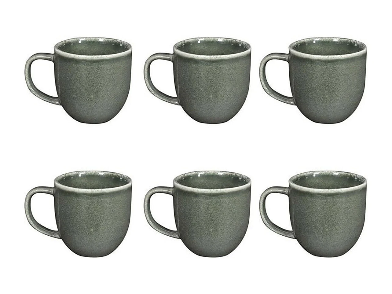 Lot de 6 Mugs en Céramique "Black Forest" 30cl Vert