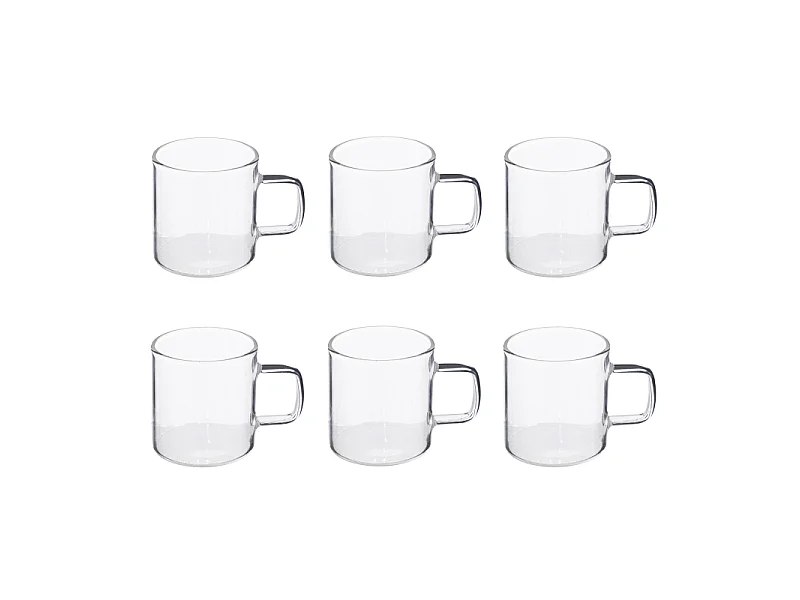 Lot de 6 Tasses à Café en Verre "Mia" 10cl Transparent