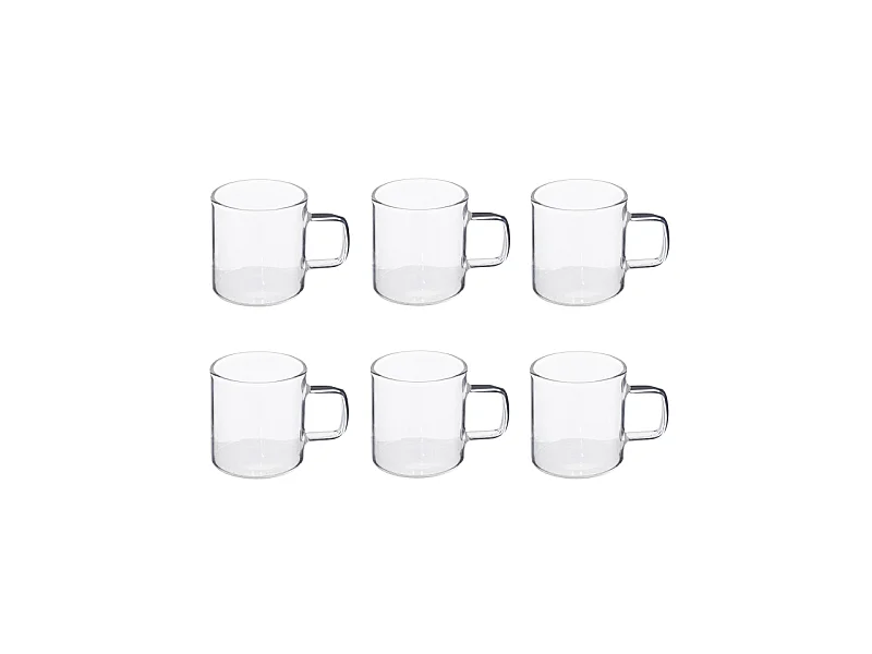 Lot de 6 Tasses à Café en Verre "Mia" 10cl Transparent